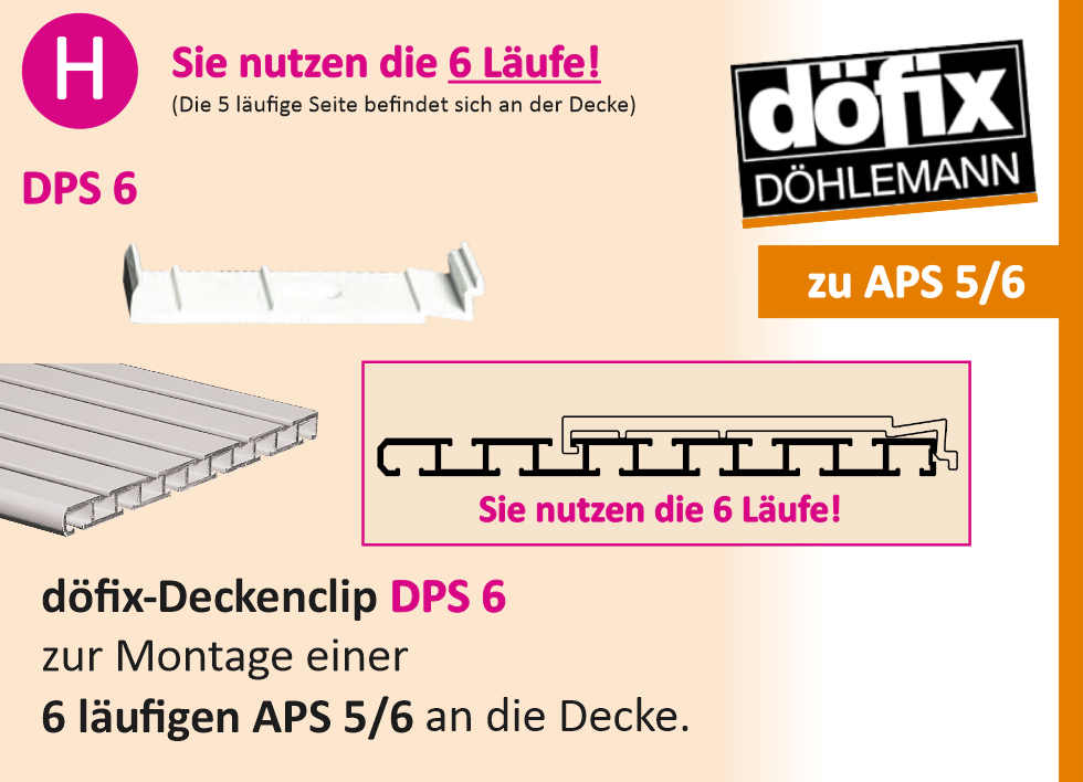 Gardinenschiene APS von Doefix an der Decke befestigen